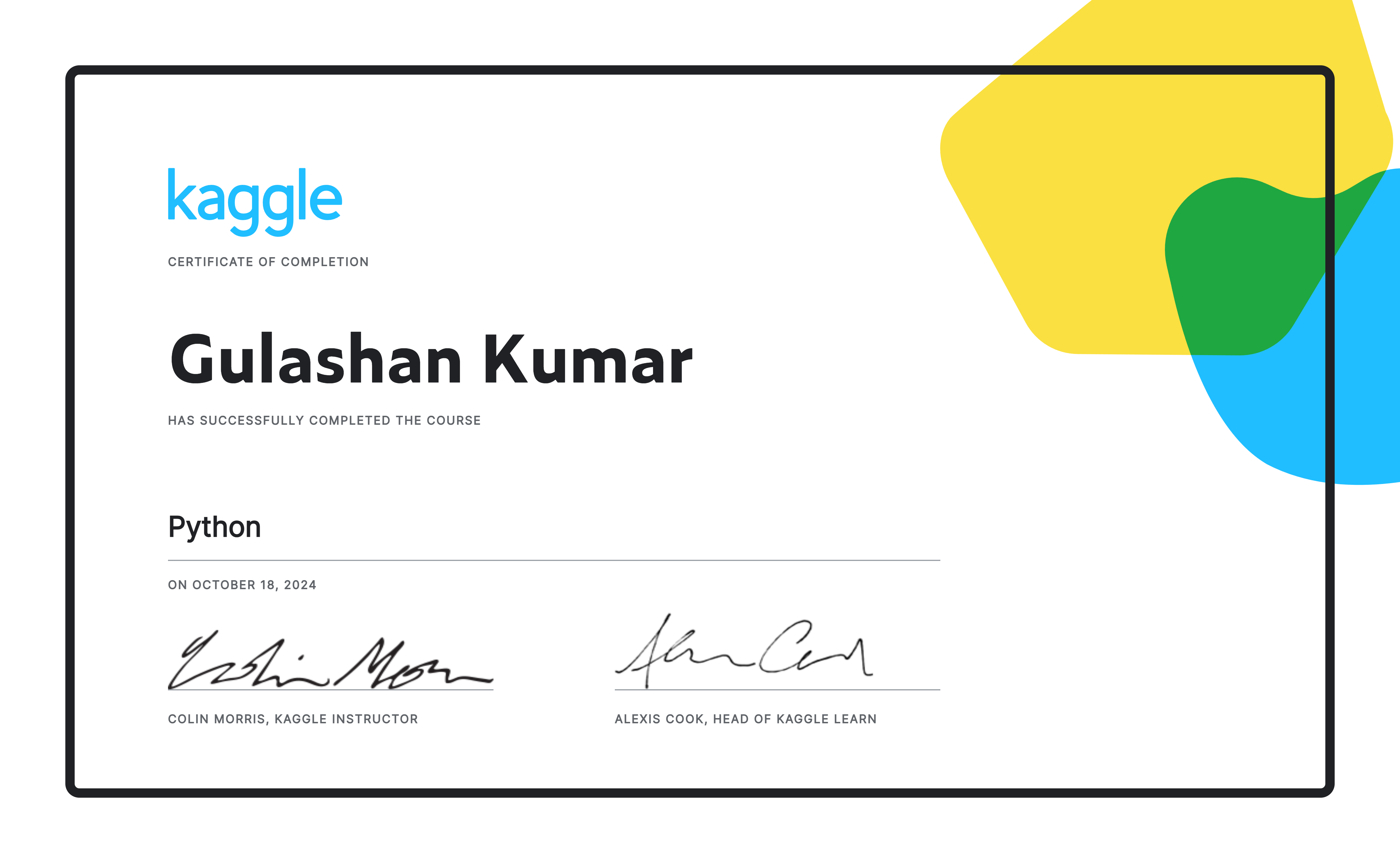 Certificate 1